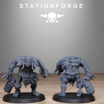Orks Tribal Infantry, proxy miniature, 28mm heroic scale unpainted resin, view 10
