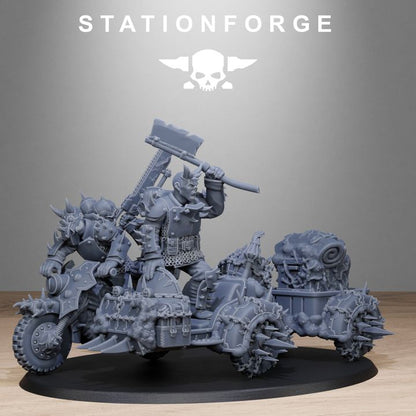 Dark Space Knights Guard Bikers, proxy miniature, infantry, 28mm heroic scale unpainted resin, view 10