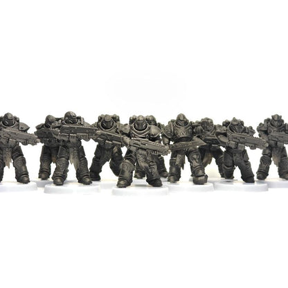 Flame Knights Warriors Tactical Squad, proxy miniature, 28mm heroic scale unpainted resin, view 8