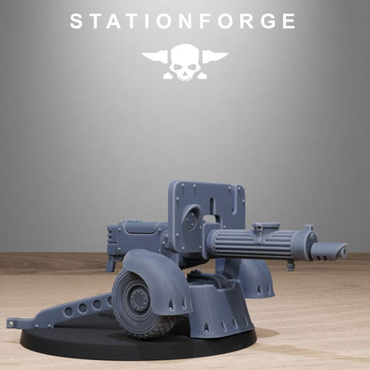 Free Guard Light Machine Gun, Imperial Army proxy miniature, artillery, 28mm heroic scale unpainted resin, view 6