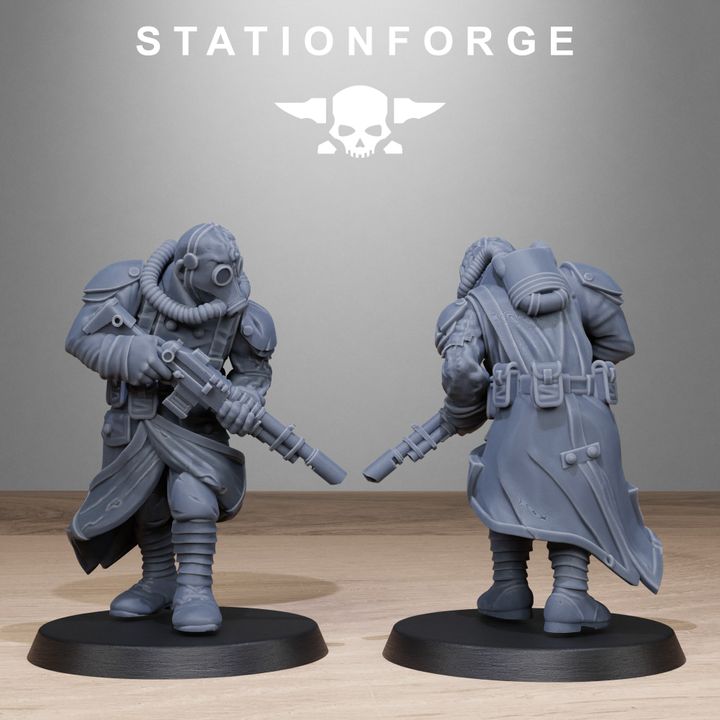 Grim Guard Radioactive Mutants, Imperial Army proxy miniature, infantry, 28mm heroic scale unpainted resin, view 9