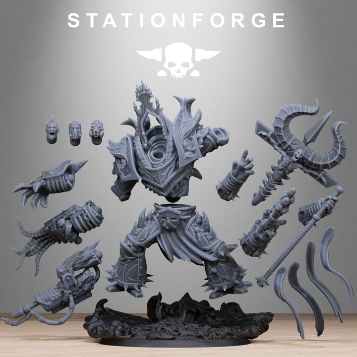 Dark Space Knights Guard King Brute, proxy miniature, character, 28mm heroic scale unpainted resin, view 2