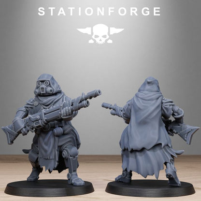 Scavenger Tech Magicians, Tech Priests proxy miniature, 28mm heroic scale unpainted resin, view 6