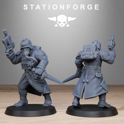 Grim Guard Vigils, Imperial Army proxy miniature, infantry, 28mm heroic scale unpainted resin, view 9