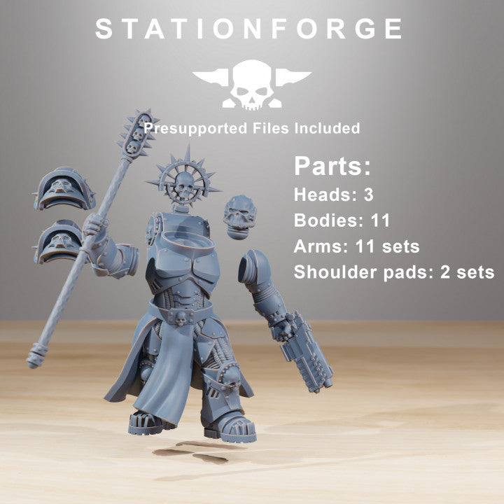 Space Knights Melee Infantry (11 Units), proxy miniature, squad, 28mm heroic scale unpainted resin, view 7