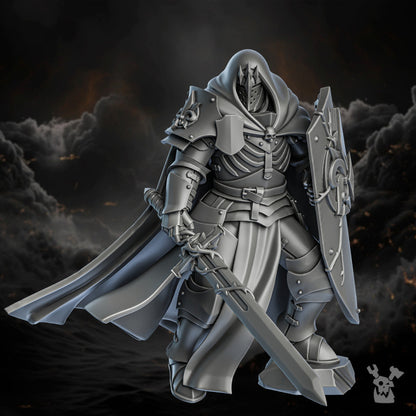 Battle Sisters Thorn Knights, proxy miniature, 28mm heroic scale unpainted resin, view 6