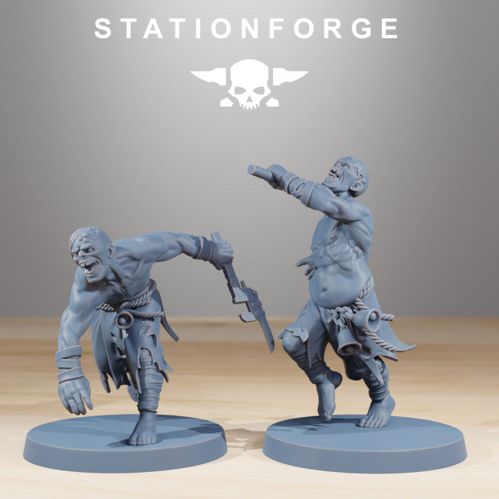Dark Space Knights Guard Walkers (11 Units), proxy miniature, squad, 28mm heroic scale unpainted resin, view 5