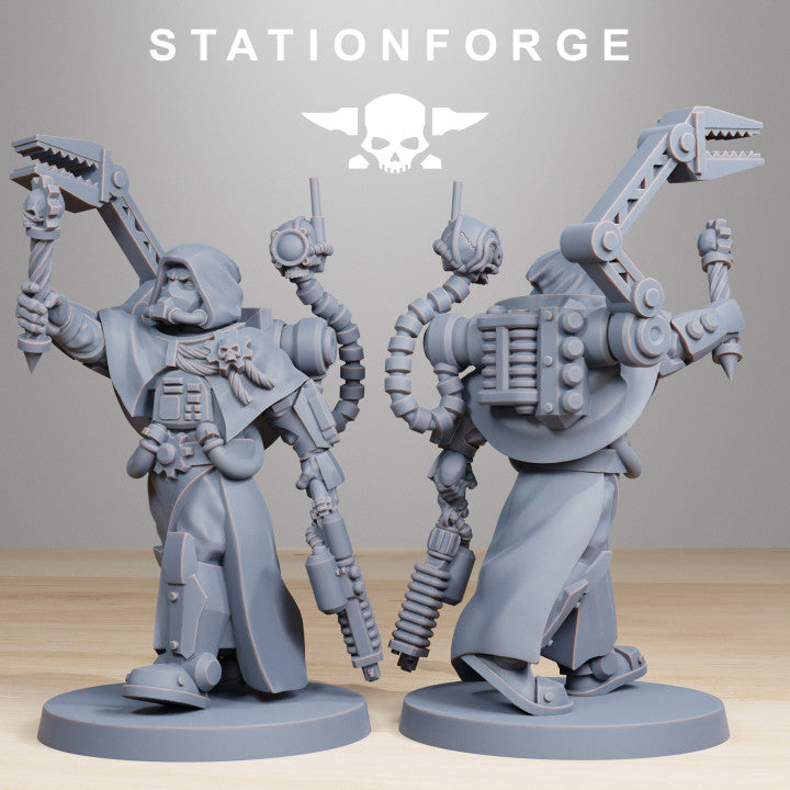Scavenger Vicars Writer Froldo, Tech Priests proxy miniature, 28mm heroic scale unpainted resin, view 6