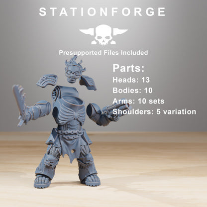 Space Knights Doom Reapers (10 Units), proxy miniature, squad, 28mm heroic scale unpainted resin, view 9