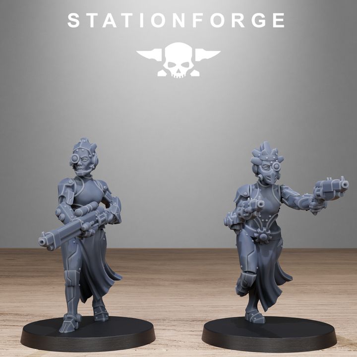 Scavenger Sisters Infantry, Battle Sisters proxy miniature, 28mm heroic scale unpainted resin, view 5