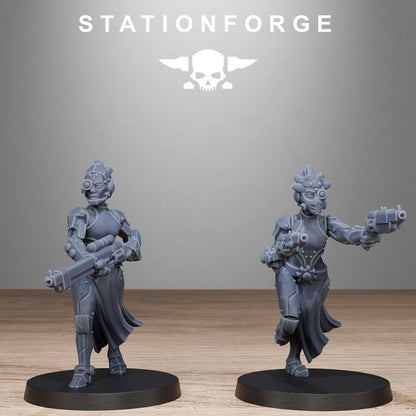 Scavenger Sisters Infantry, Battle Sisters proxy miniature, 28mm heroic scale unpainted resin, view 5