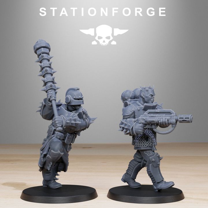 Dark Space Knights Guard Builder Kit (20 Units), proxy miniature, squad, 28mm heroic scale unpainted resin, vie, view 6