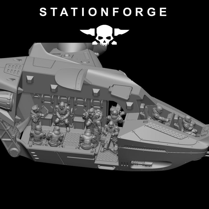 Vaskar Dropship, Imperial Army proxy miniature, 28mm heroic scale unpainted resin, view 8