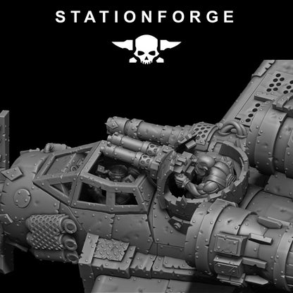 Orks Plane Crazy Banshee Stf-II, proxy miniature, 28mm heroic scale unpainted resin, view 8