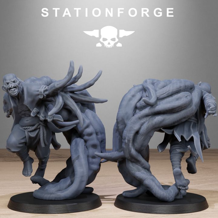 Dark Space Knights Guard Butchers, proxy miniature, infantry, 28mm heroic scale unpainted resin, view 6