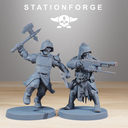 Dark Space Knights Guard Tomentius, proxy miniature, infantry, 28mm heroic scale unpainted resin, view 7
