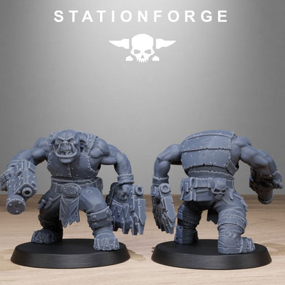 Orks Bros Infantry, proxy miniature, 28mm heroic scale unpainted resin, view 9