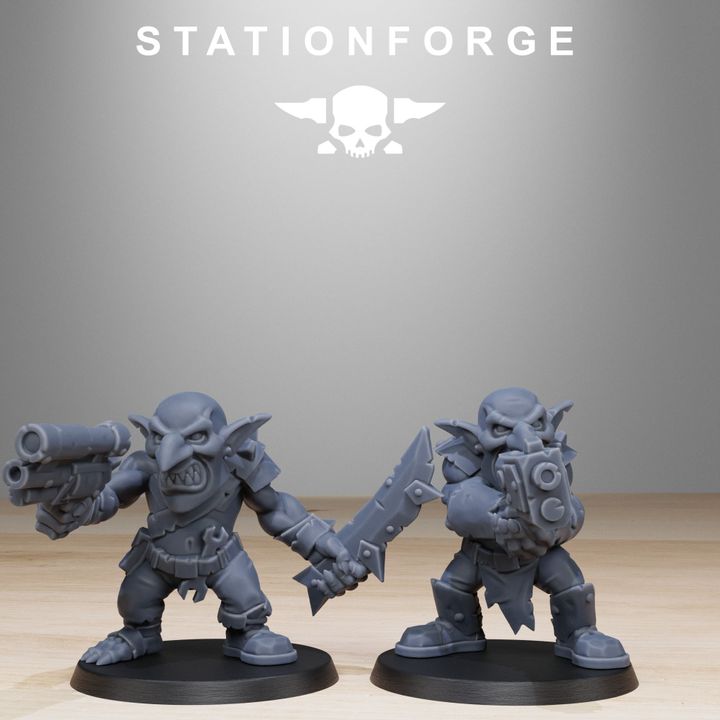 Orks Gobs Infantry Reborn (20 Units), proxy miniature, squad, 28mm heroic scale unpainted resin, view 10