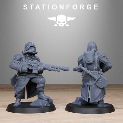 Grim Guard Chill Squad, Imperial Army proxy miniature, 28mm heroic scale unpainted resin, view 10