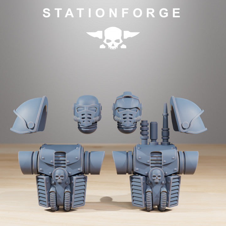 Space Knights Light Infantry (10 Units), proxy miniature, squad, 28mm heroic scale unpainted resin, view 5