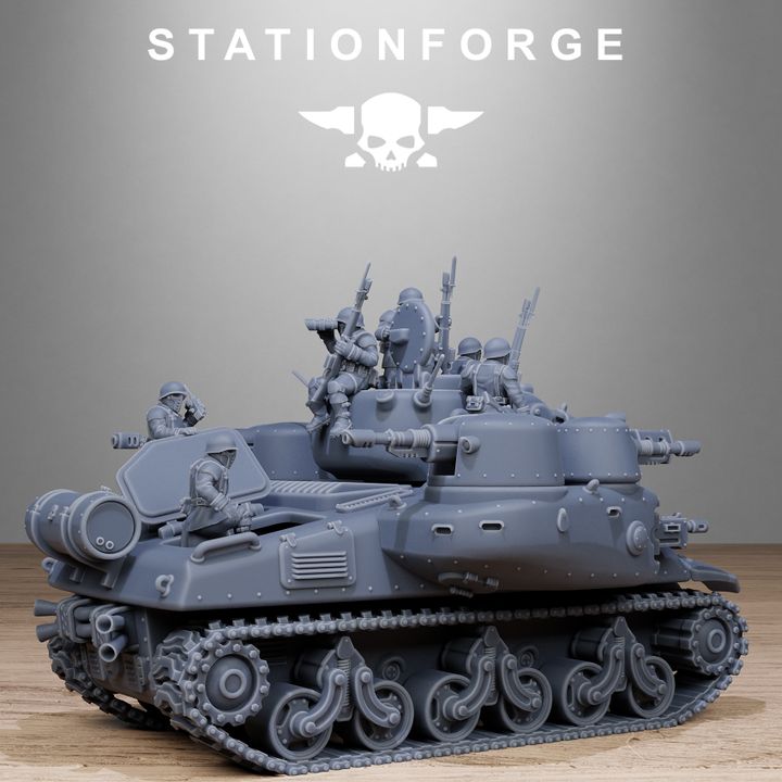 Free Guard Battle Tank, Imperial Army proxy miniature, 28mm heroic scale unpainted resin, view 8