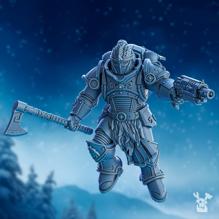 Wolf Knights Tempest Wolves Squad, proxy miniature, 28mm heroic scale unpainted resin, view 6
