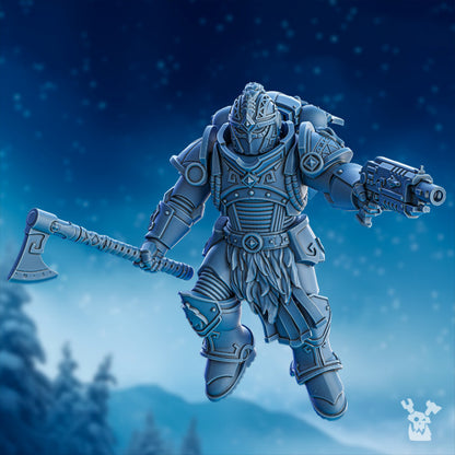 Wolf Knights Tempest Wolves Squad, proxy miniature, 28mm heroic scale unpainted resin, view 6
