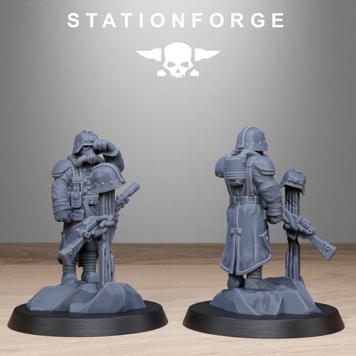 Grim Guard Objective Markers, Imperial Army proxy miniature, infantry, 28mm heroic scale unpainted resin, view 8