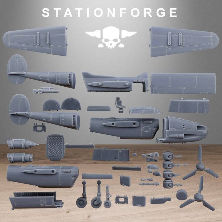 Grim Guard Vulture Plane, Imperial Army proxy miniature, infantry, 28mm heroic scale unpainted resin, view 8