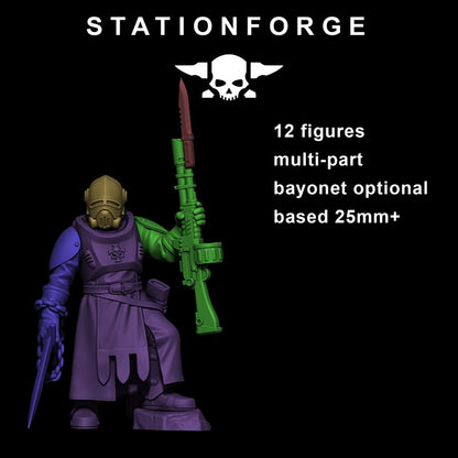 Imperial Army Royal Guard Templars (12 Units), 28mm heroic scale unpainted resin, view 8