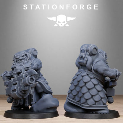 Dark Space Knights Guard Dwarves, proxy miniature, infantry, 28mm heroic scale unpainted resin, view 7