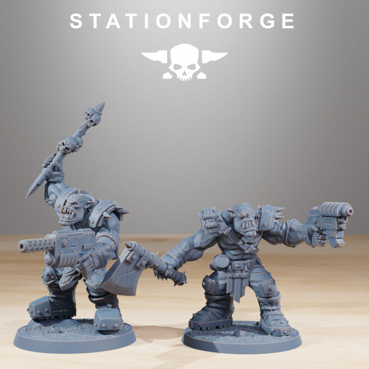Orks Infantry, proxy miniature, 28mm heroic scale unpainted resin, view 8