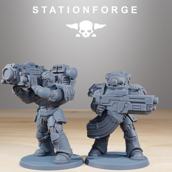 Space Knights Reinforcers Shoulder Pads (11 Units), resin conversion bits, squad, 28mm heroic scale unpainted, view , view 5