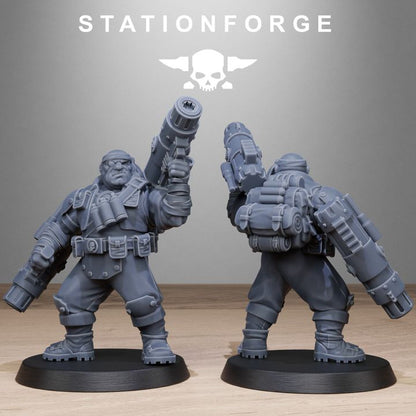 Grim Guard Jungle Fighter Mutants, Imperial Army proxy miniature, infantry, 28mm heroic scale unpainted resin, view 10