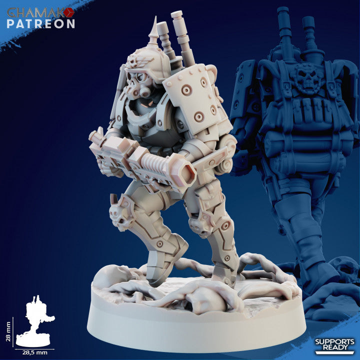 Imperial Army Iron Korps Panzergrenadier (5 Units), 28mm heroic scale unpainted resin, view 6