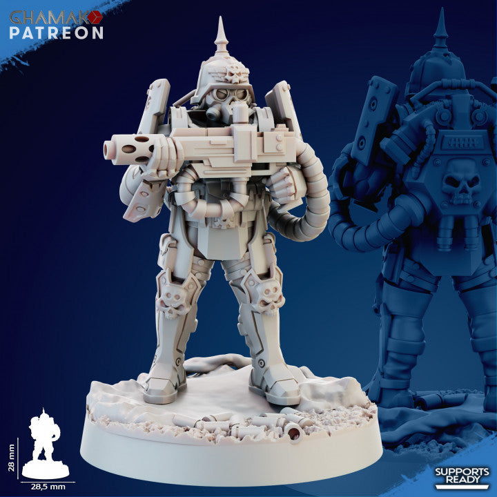 Imperial Army Iron Korps Panzergrenadier (5 Units), 28mm heroic scale unpainted resin, view 5