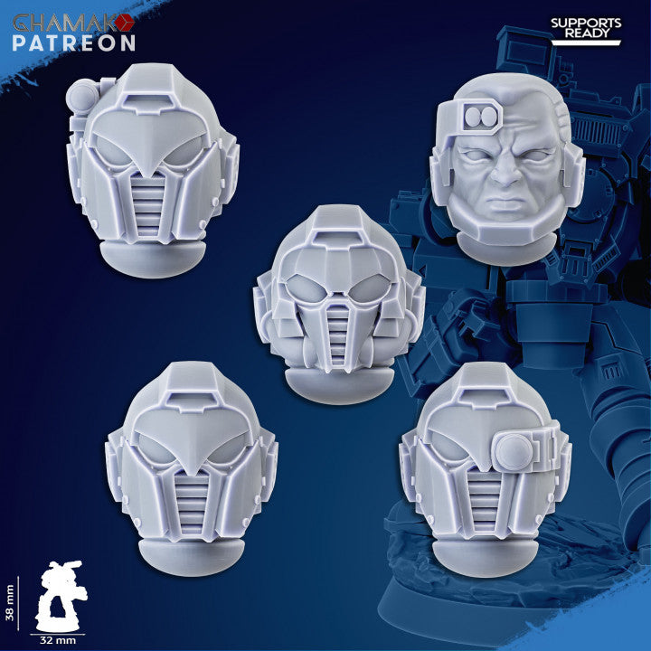 Space Knights Obliterator Squad (5 Units), proxy miniature, 28mm heroic scale unpainted resin, view 8