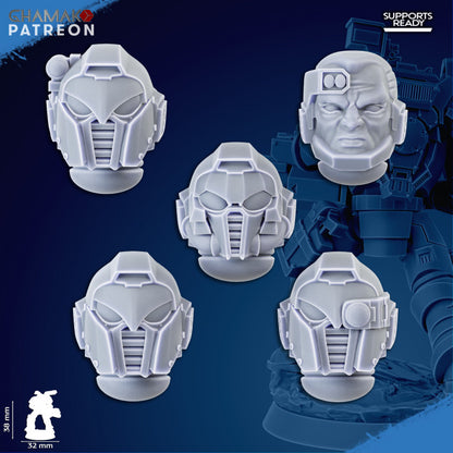 Space Knights Obliterator Squad (5 Units), proxy miniature, 28mm heroic scale unpainted resin, view 8