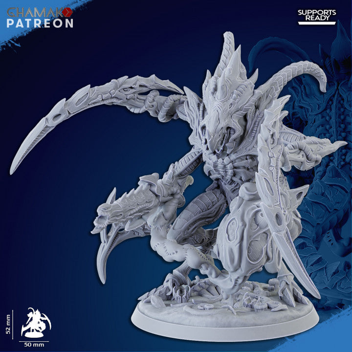 Bio Swarm Warriors (6 Units), proxy miniature, squad, 28mm heroic scale unpainted resin, view 3