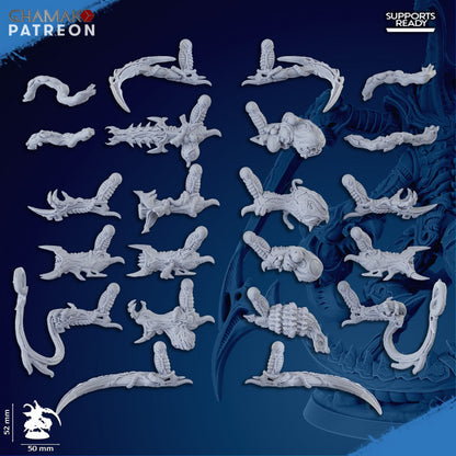 Bio Swarm Warriors (6 Units), proxy miniature, squad, 28mm heroic scale unpainted resin, view 10