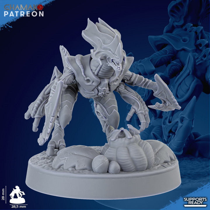 Bio Swarm Runners (10 Units), proxy miniature, squad, 28mm heroic scale unpainted resin, view 4