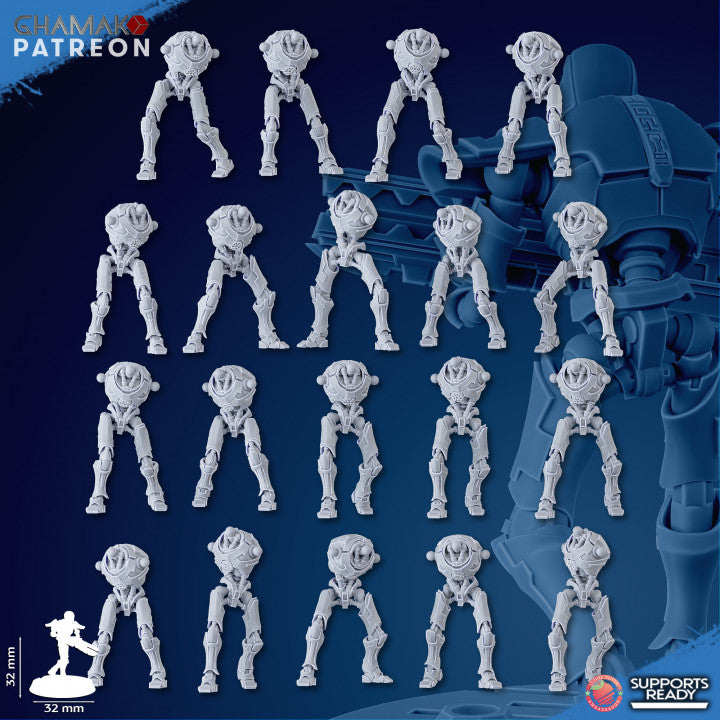 Necro Soldiers Squad (10 Units), proxy miniature, 28mm heroic scale unpainted resin, view 4