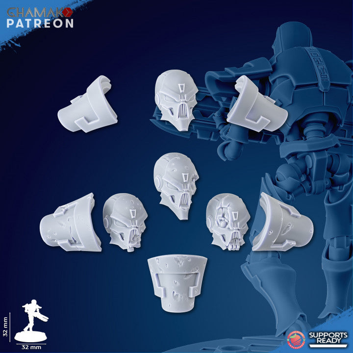 Necro Soldiers Squad (10 Units), proxy miniature, 28mm heroic scale unpainted resin, view 2