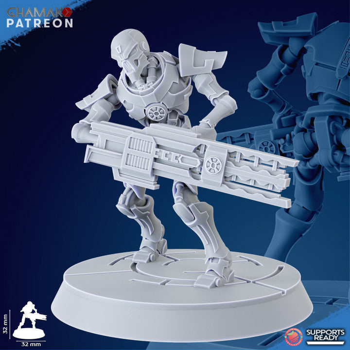 Necro Soldiers Squad With Heavy Rifle (10 Units), proxy miniature, 28mm heroic scale unpainted resin, view 9