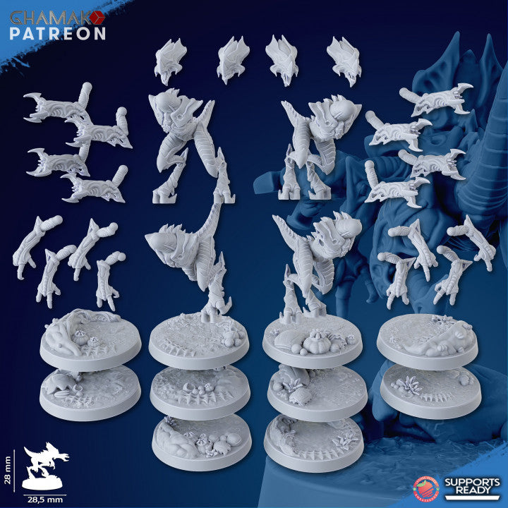 Bio Swarm Shardlings (10 Units), proxy miniature, squad, 28mm heroic scale unpainted resin, view 10