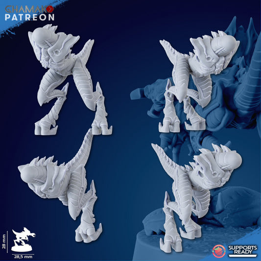 Bio Swarm Shardlings (10 Units), proxy miniature, squad, 28mm heroic scale unpainted resin, view 2