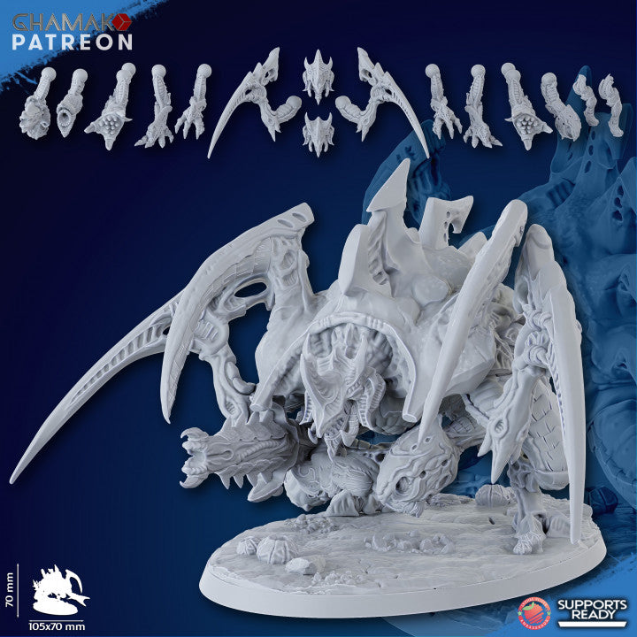 Bio Swarm Revenger Alpha, proxy miniature, monster, 28mm heroic scale unpainted resin, view 2