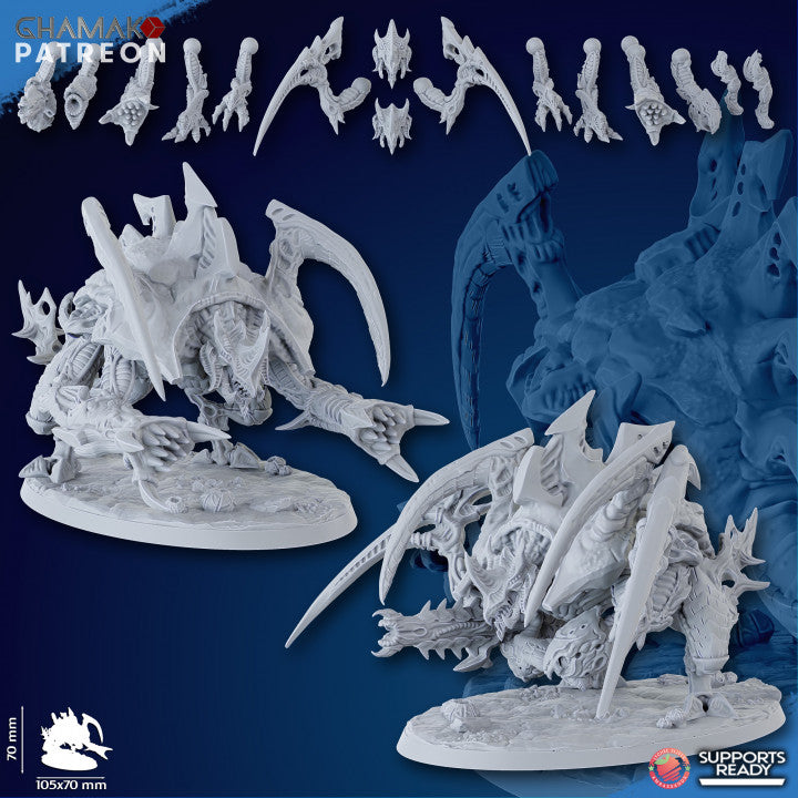 Bio Swarm Revenger, proxy miniature, monster, 28mm heroic scale unpainted resin, view 5