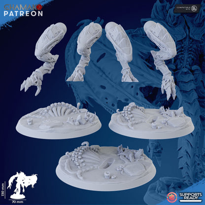 Bio Swarm Overmind Lander, proxy miniature, monster, 28mm heroic scale unpainted resin, view 7