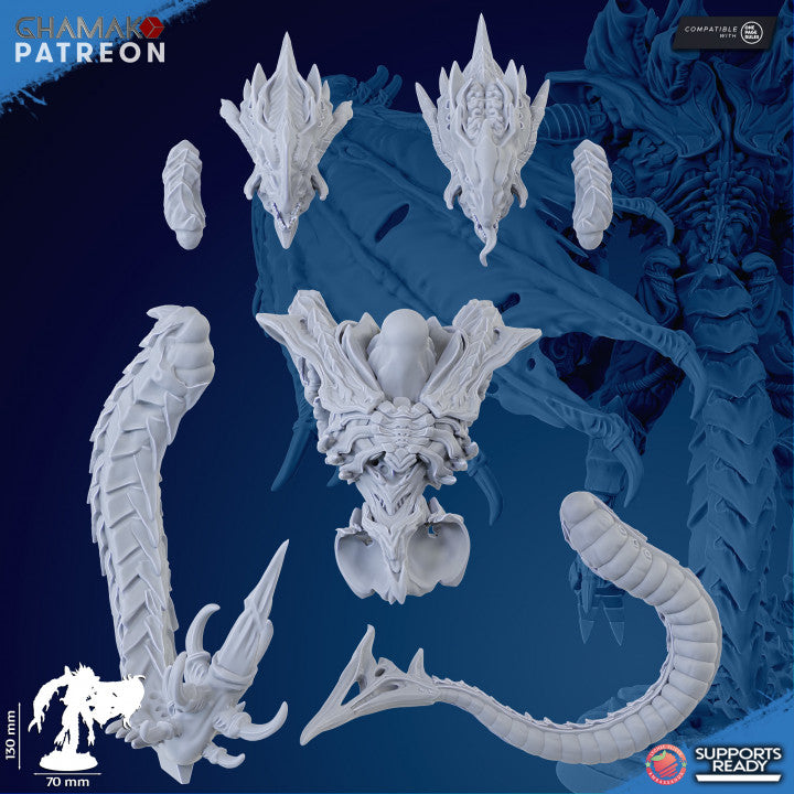 Bio Swarm Overmind Lander, proxy miniature, monster, 28mm heroic scale unpainted resin, view 10